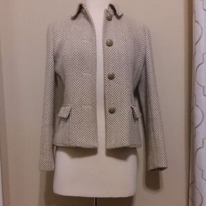 Women's Beige Herringbone Jacket
